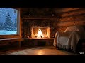 1 Hour Cozy Winter Cabin Fireplace 🔥❄️ Relaxing Snowfall Ambience (Seamless Loop 4K)
