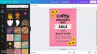 How to create a mother's day flyer in Canva, how to design a flyer using Canva and get them printed screenshot 1