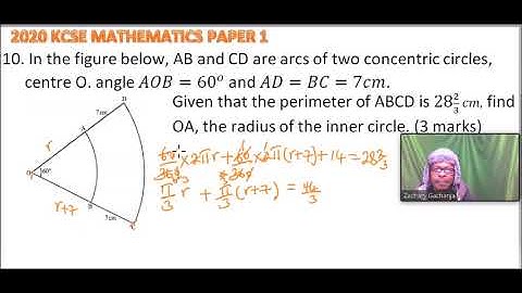 2020 KCSE MATHEMATICS PAPER 1 NO 10