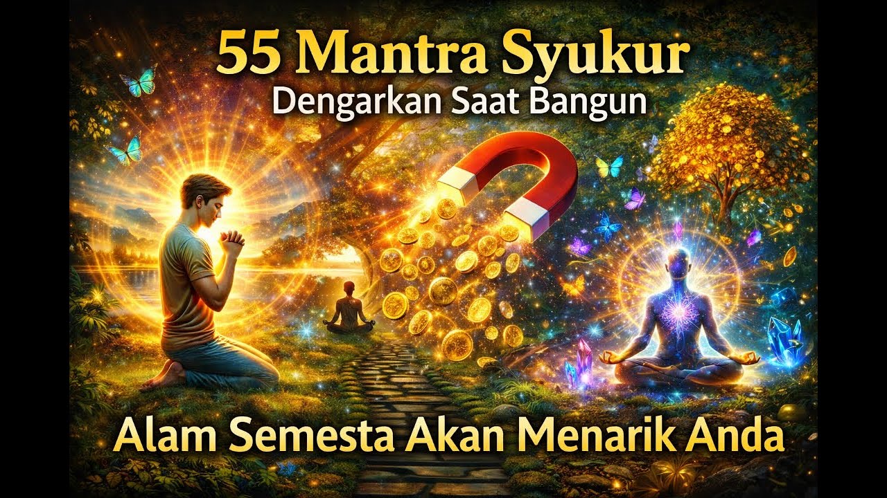 Dengarkan Setiap Pagi – 55 Mantra SYUKUR Menarik Alam Semesta | Vibrational Frequency