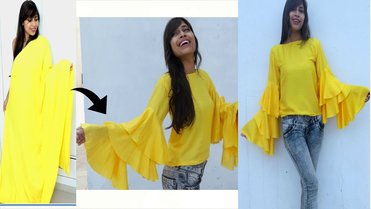 Diy: Convert Leftover Fabric into 3 Layered BELL Sleeves Top