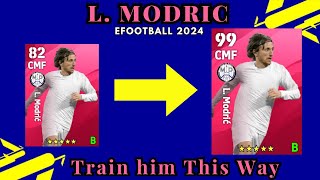 How To train L. Modric Max level Upgrade Rating in efootball 2024 Mobile