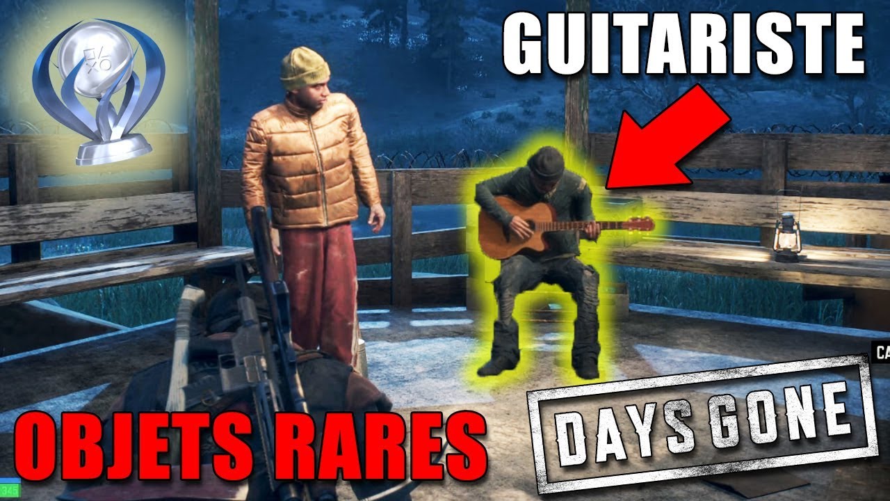 DAYS GONE : OBJETS RARES - GUITARISTE DU CAMPEMENT ( Guide ) - YouTube