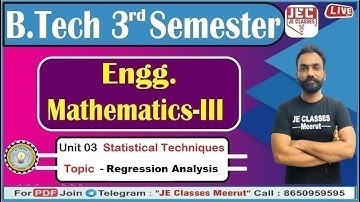 #69 B.Tech 2nd Year Engg. Mathematics-III Statistical Techniques // AKTU CLASSES By JEC | Ashish Sir