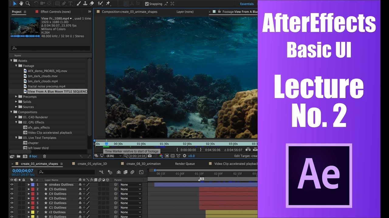 After effects Hindi Tutorial || Lecture 02 || (हिंदी में ) by Creative ...