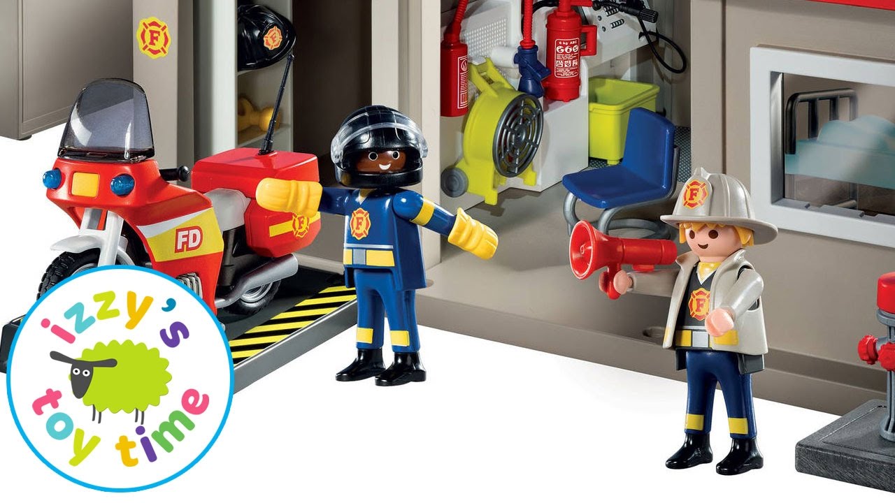 Playmobil KidKraft Fire Station Playset with Hot Wheels and Fire Trucks