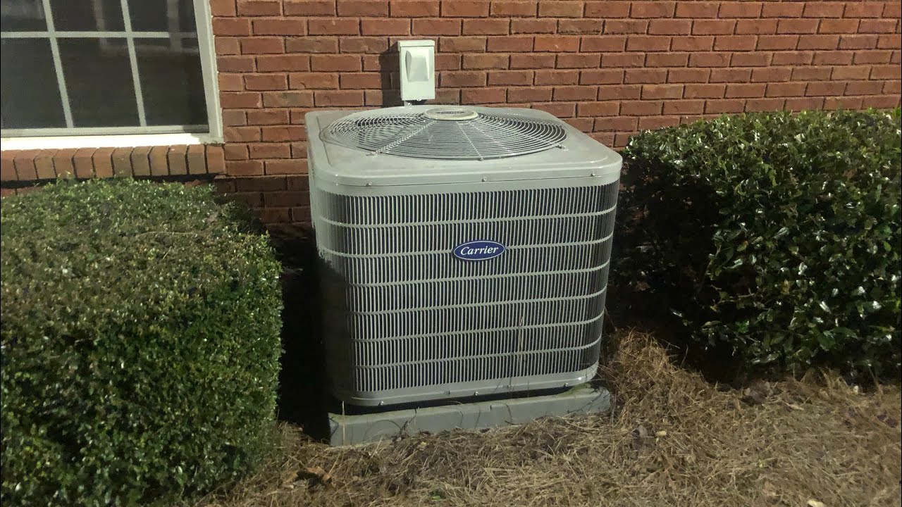 2019 Carrier Performance 16 Heat Pump Running In Heat Mode - YouTube