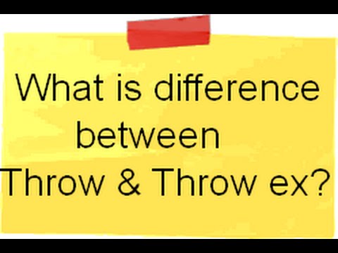 C# throw vs throw exception –