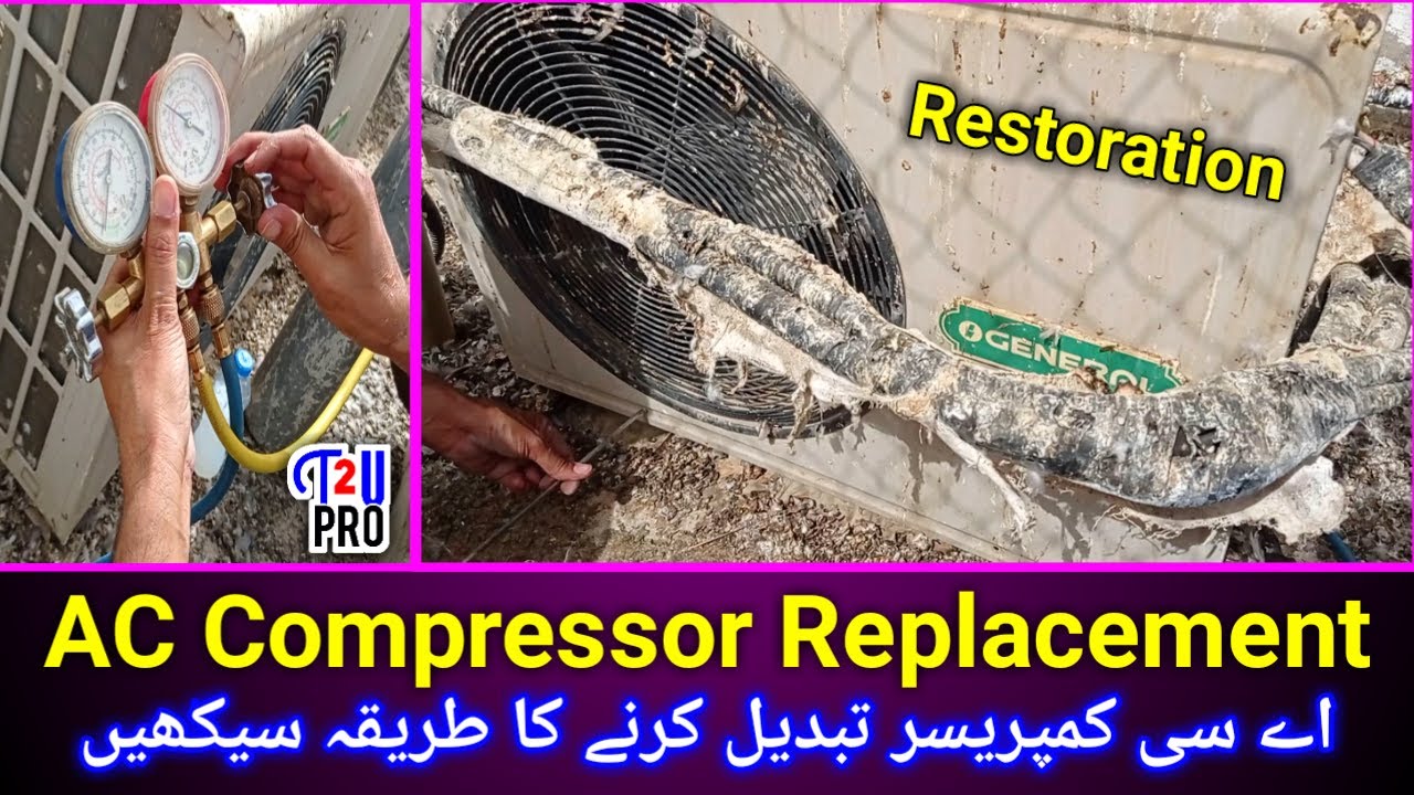 How To Replace AC Compressor Old Air condition Repair And Restore O