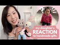 Baby's reaction to handmade stuffed animal gifts!