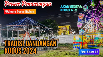 Persiapan Pasar Malam Jelang Tradisi Dandangan Kudus 2024