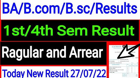 Guwahati university New Result 1st/4th Sem Ragular and Arrear Result today New Result Out