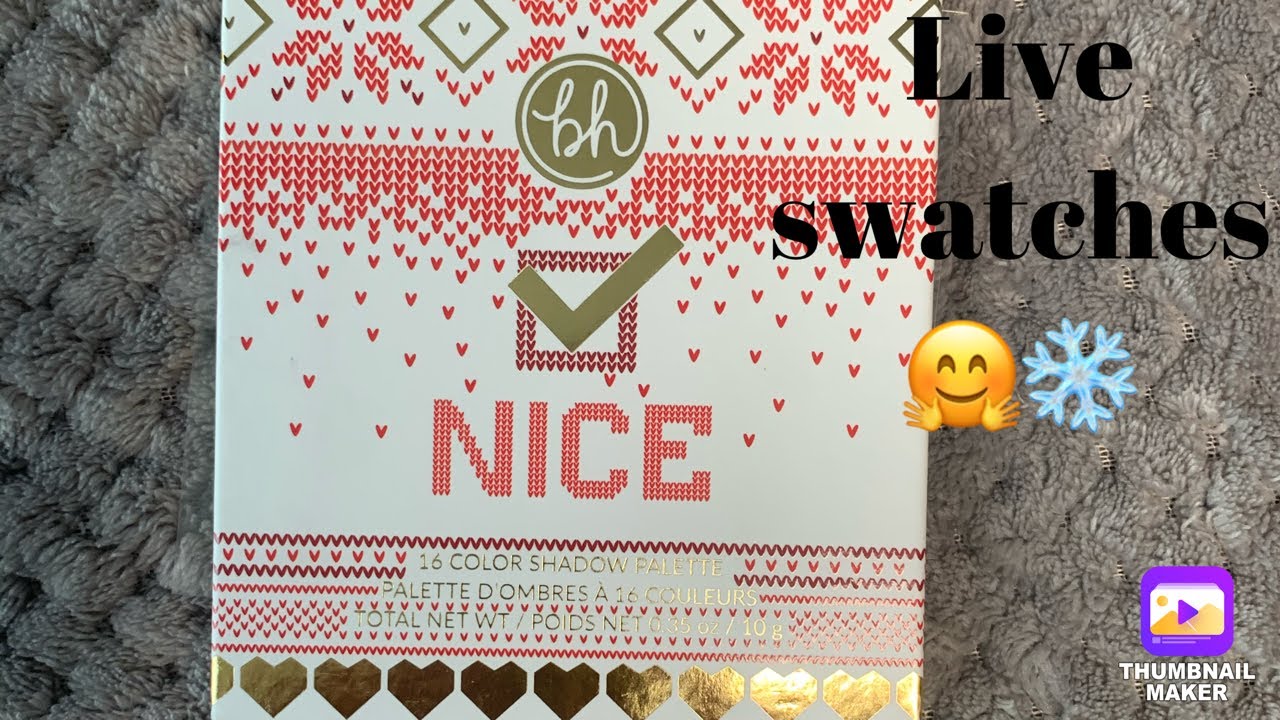 New BH Cosmetics NICE eyeshadow palette || Live swatches