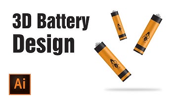 Illustrator 3D Battery Design | Adobe Illustrator | Tutorial