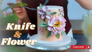 Knife Flower with Hight Cake | Cách làm một chiếc bánh hoa bay xinh xắn