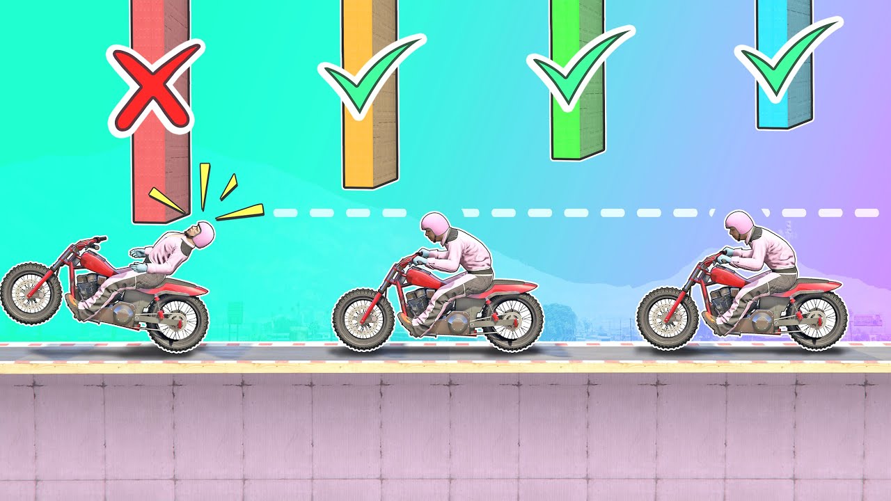 GTA 5 | Which BIKE can go through the LOWEST GAP?