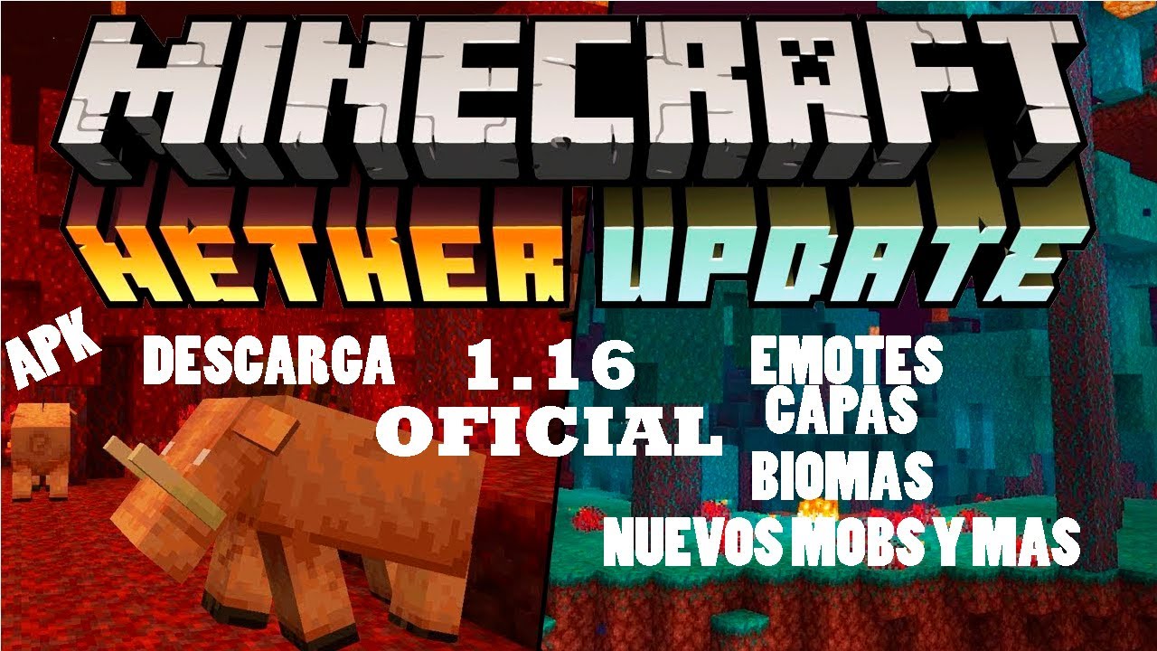 MINECRAFT PE NETHER UPDATE OFICIAL 1.16 + LINK DE DESCARGA - YouTube