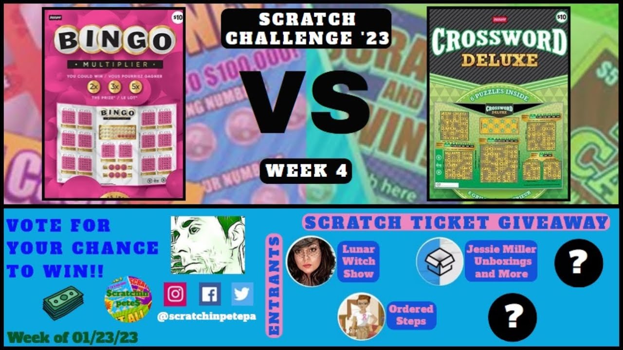 Scratchin' Pete Scratch Challenge Bingo Multiplier VS Crossword
