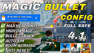 BGMI 4.1🔥MAGIC BULLET TRACKING AUTOHEADSHOT CONFIG FILE |HIGH DAMAGE AIMBOT CONFIG BGMI4.1 RJ CHEATS