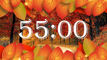 55 Minute 🍂 Fall Leaves Countdown Timer -  Wind Chime Alarm 🍂🎐