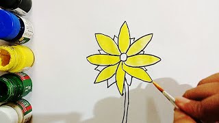 Flower drawing / Easy flower drawing for kids / flower painting and colouring / easy drawing