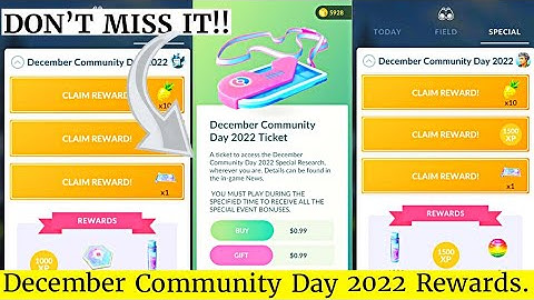 December Community Day 2022 Ticket Rewards | Pokemon Go Special Research | Pokemon Go Event
