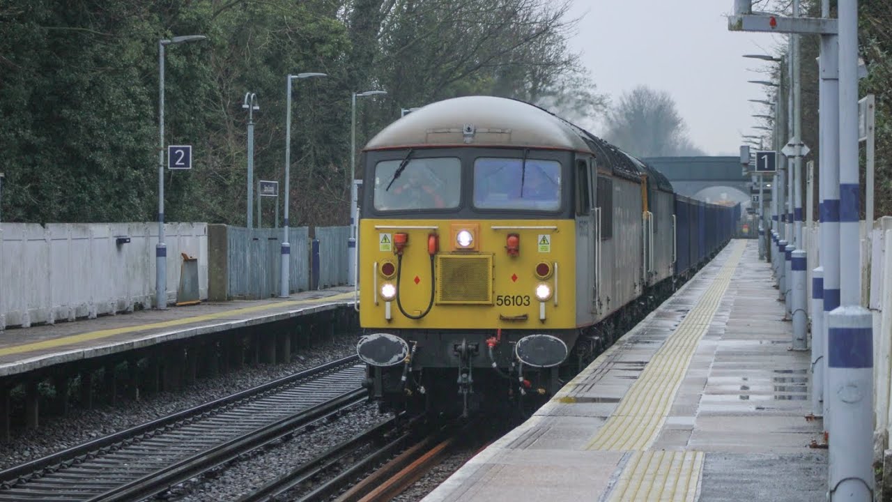 DCR 56103+56045 on a fully loaded Chessington run at Stone Crossing 05 ...