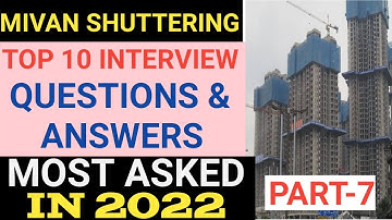 mivan shuttering interview questions in 2022|mivan construction|mivan technology|Part-6