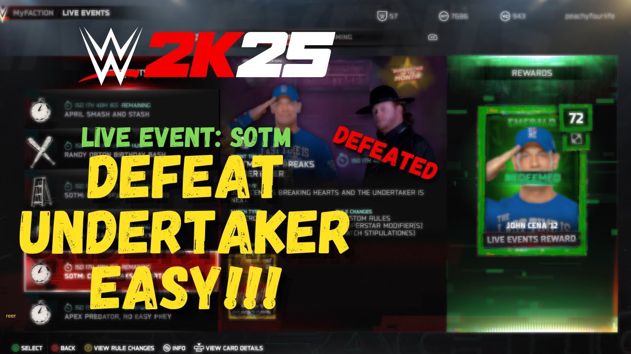 How to BEAT SOTM: Cena vs Undertaker Live Event WWE 2K25 (EASIEST Method!)