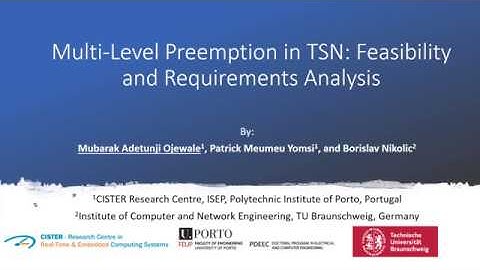 FP 6 - Multi-Level Preemption in TSN: Feasibility and Requirements Analysis