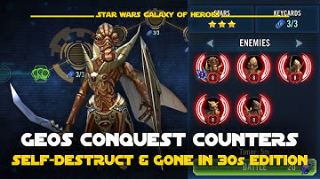 Counter Geonosians Goes GBA in Conquest with Self-destruct & Gone in 30s Data Disk Set | SWGOH
