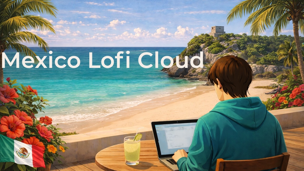 Mexico Modern LoFi – Tulum Terrace & Beach Cafe Vibes | 1 Hour LATAM ☁️