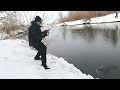 Рыбалка зимой на спиннинг 2019. Река Зай. Окунь на отводной поводок. Забагрил щурёнка!