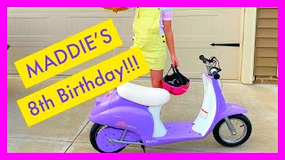 MADDIE'S 8TH BIRTHDAY!! RAZOR POCKET MOD EURO STYLE ELECTRIC SCOOTER!