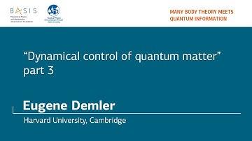 Summer school 2018 / Eugene Demler / Part 3.  Fermionic Gaussian states & Impurity models