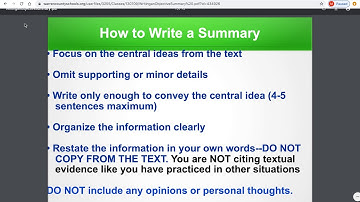 How to Write an Objective Summary