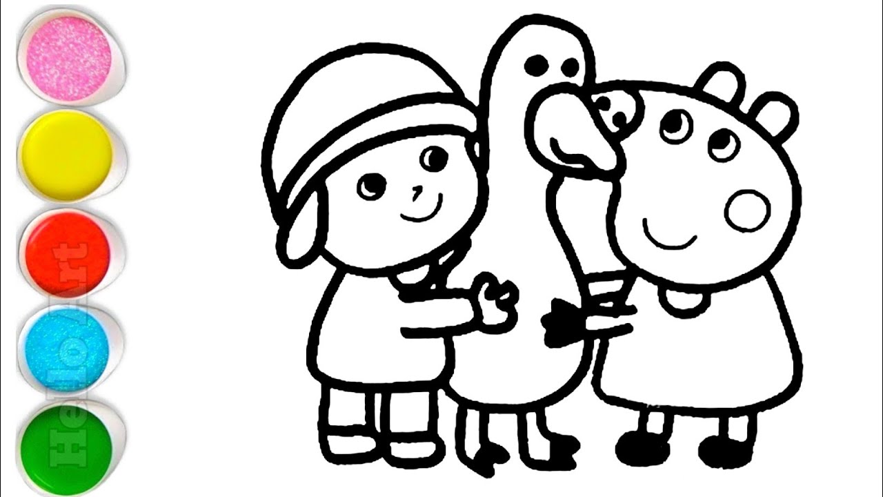 Cute Pocoyo With Friends Drawing, Painting and Coloring For Kids and Toddlers_ Easy Drawing