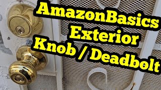 AmazonBasics Exterior Door Knob With Lock and Deadbolt install and review