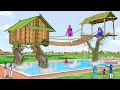 बाँस घर स्विमिंग पूल Primitive Bamboo House Swimming Pool Comedy Video हिंदी कहानिया Hindi Kahaniya