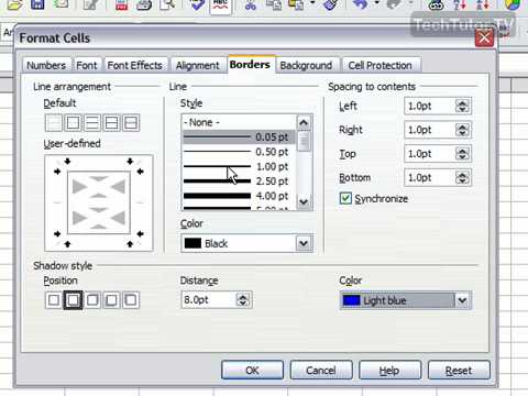 Add a Border in OpenOffice Calc - YouTube