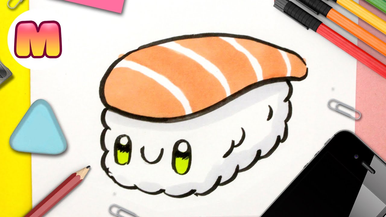 COMO DIBUJAR SUSHI KAWAII PASO A PASO - dibujos kawaii faciles - Aprender a  dibujar - thptnganamst.edu.vn