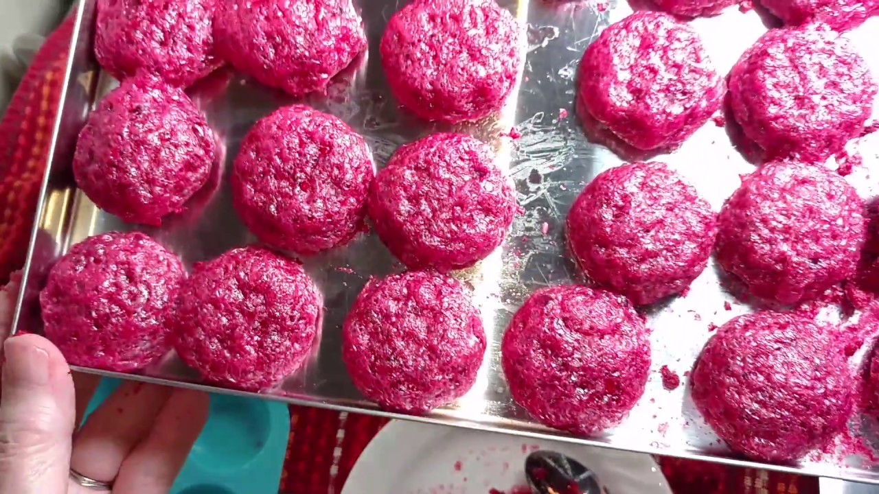 Whole Homemade & Retail Cranberry Sauce Freeze Dried in my Harvest Right Freeze Dryer - YouTube