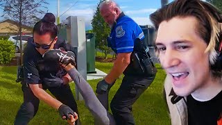 Woman Assaults Police and Finds Out | xQc Reacts