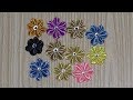 Маленькие цветочки Канзаши 🌺 DIY Цветы из лент 🌺 Украшение на заколку Мастер-класс 🌺 МК