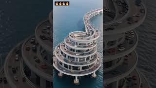🌉 “World’s Most Insane Spiral Bridge Over The Ocean!” 😱 #BridgeDesign #Architecture #ViralVideo
