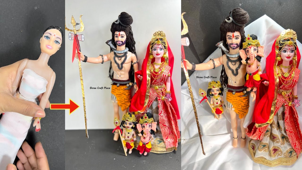 Shiv Parivaar Making with Old Dolls😲|| DIY || How to make Shivji,Parvati maa,Ganesha & Kartikey Doll
