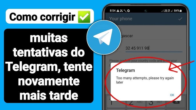 Corrigir Telegrama Muitas tentativas Por favor, tente novamente mais tarde  2021 