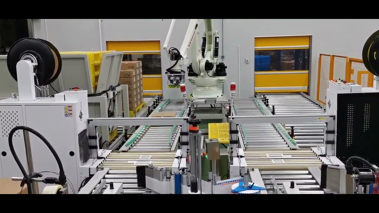 Automatic Packaging and Palletizing Production Line - YouTube