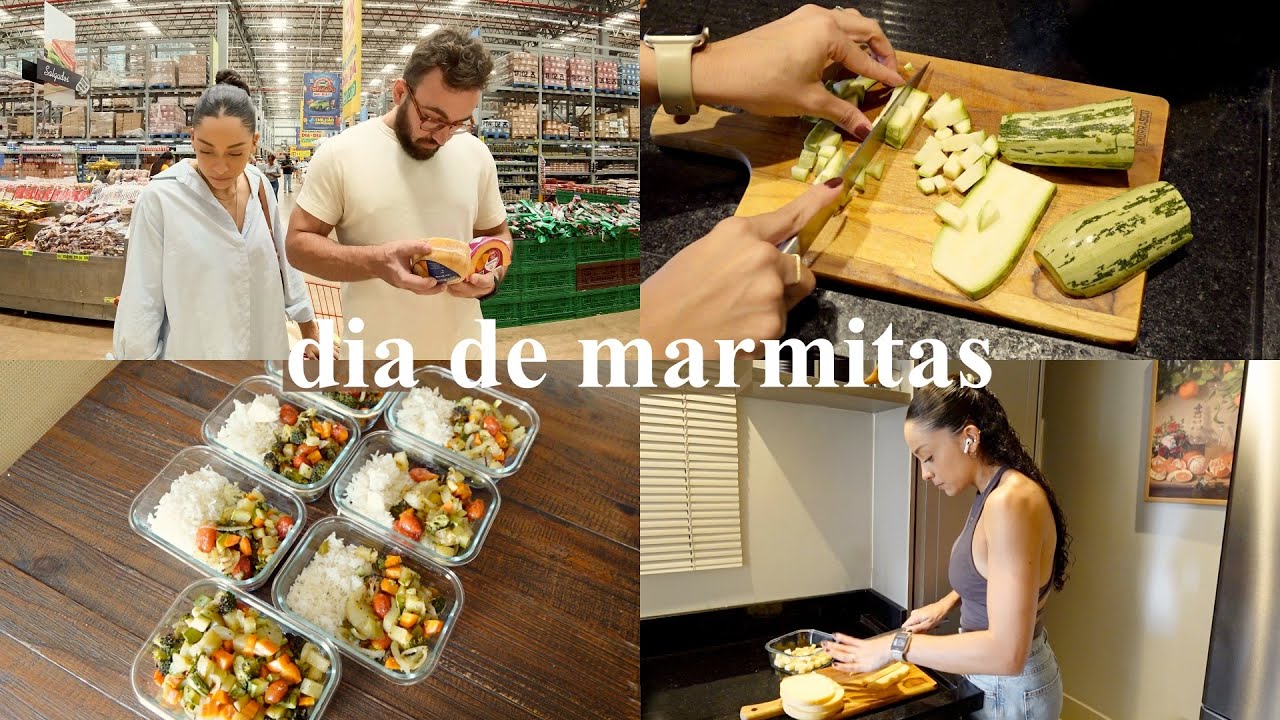 Fazendo marmitas da semana, compras no mercado, cardápio fácil e saudável, organização da geladeira…