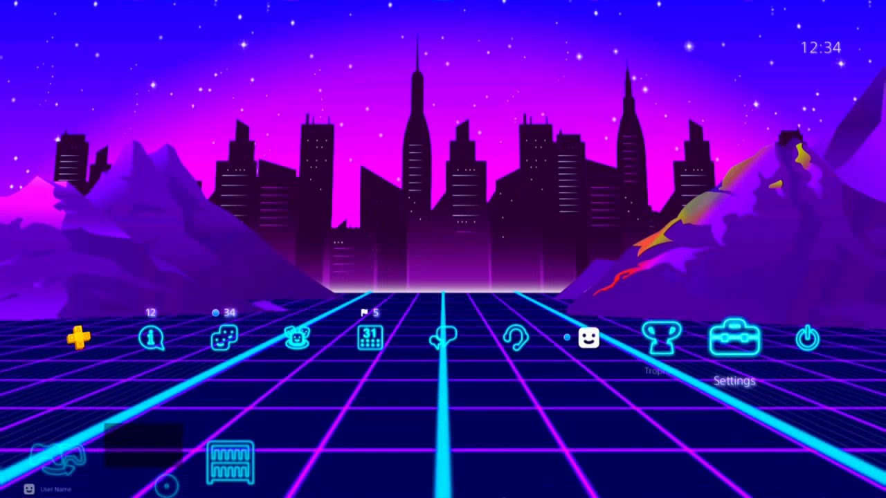 4k Amazing Synthwave retro road dynamic theme